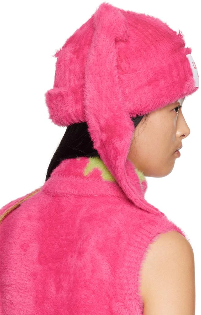 Charles Jeffrey Loverboy Pink Fluffy Chunky Rabbit Beanie 3