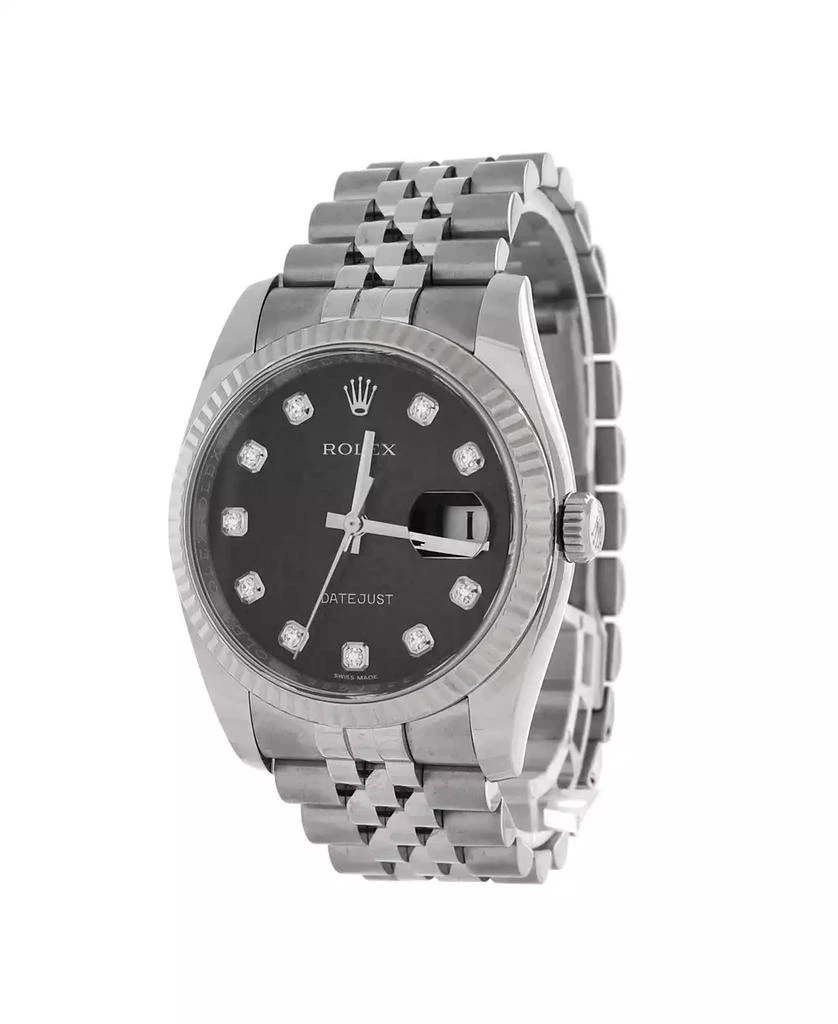 Pre-Owned Rolex Oyster Perpetual Datejust Automatic Watch in Stainless Steel and White Gold with Diamond Markers 36mm 2
