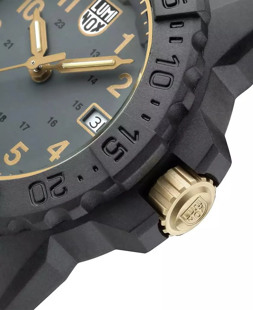 Luminox Men's Swiss Navy Seal Military Dive Gold Black Rubber Strap Watch 45mm 3