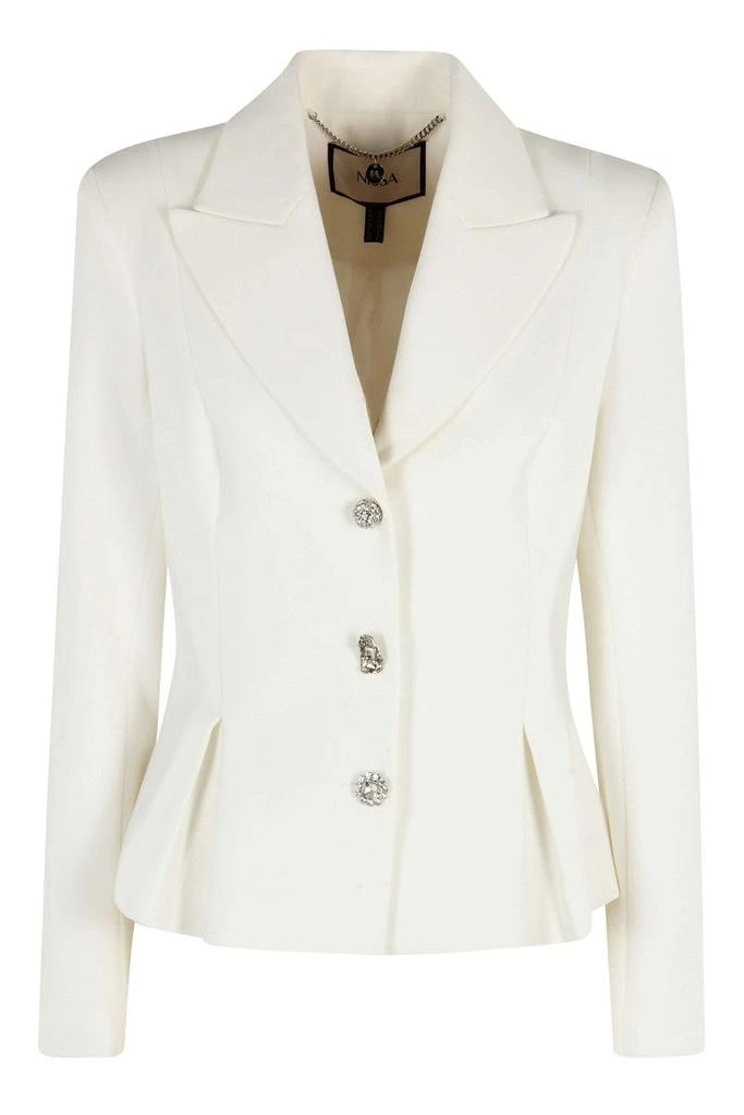 Nissa Short Flared Blazer With Jeweled Buttons 1