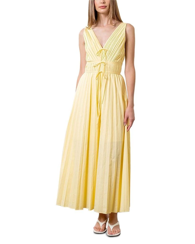 Moon River V Neck Pleated Dress 1