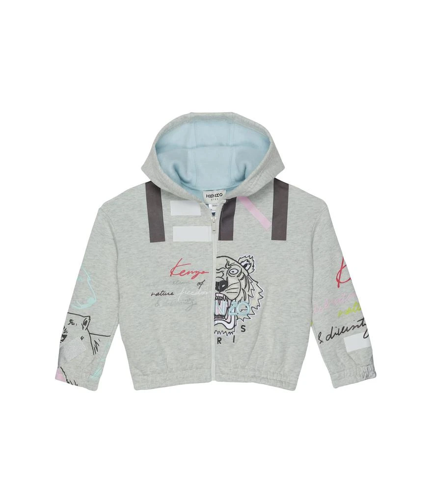 Kenzo Kids Zip-Up Hoodie Polar Bear Print (Toddler/Little Kids) 1