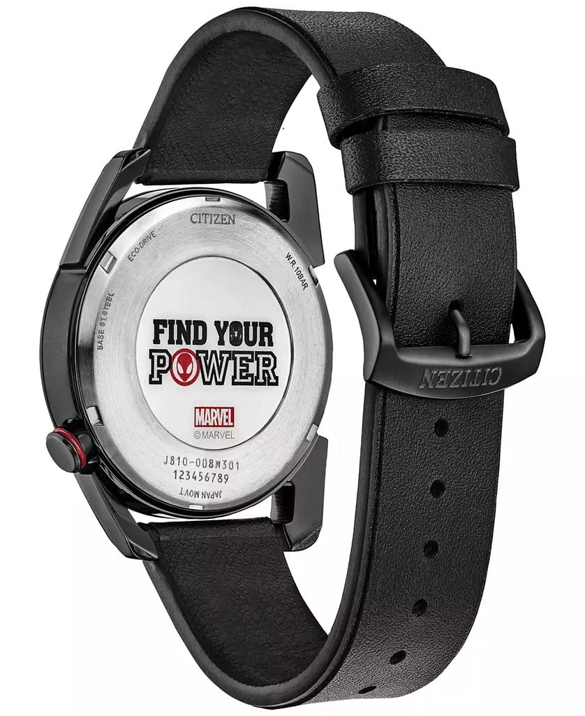 Citizen Eco-Drive Men's Marvel Miles Morales Black Leather Strap Watch 42mm 3