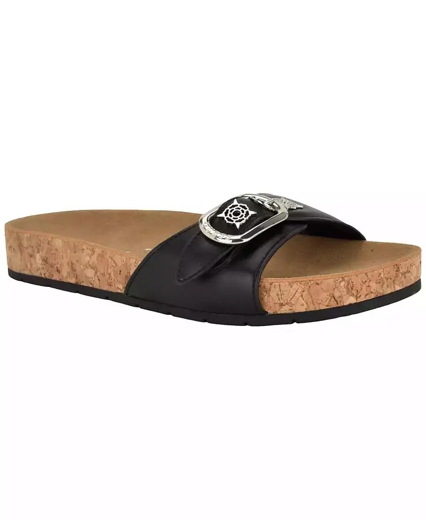 GUESS Women's Locela Ornamented Flat Cork Footbed Sandals