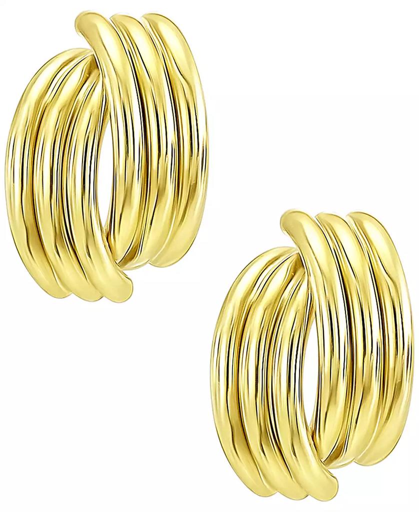 Macy's Ribbed Stud Earrings in 10k Yellow Gold