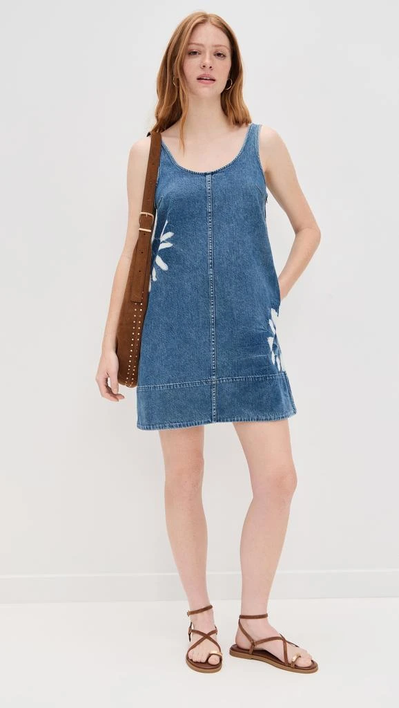 Madewell Minimal Denim Shift Dress In Shibori 4