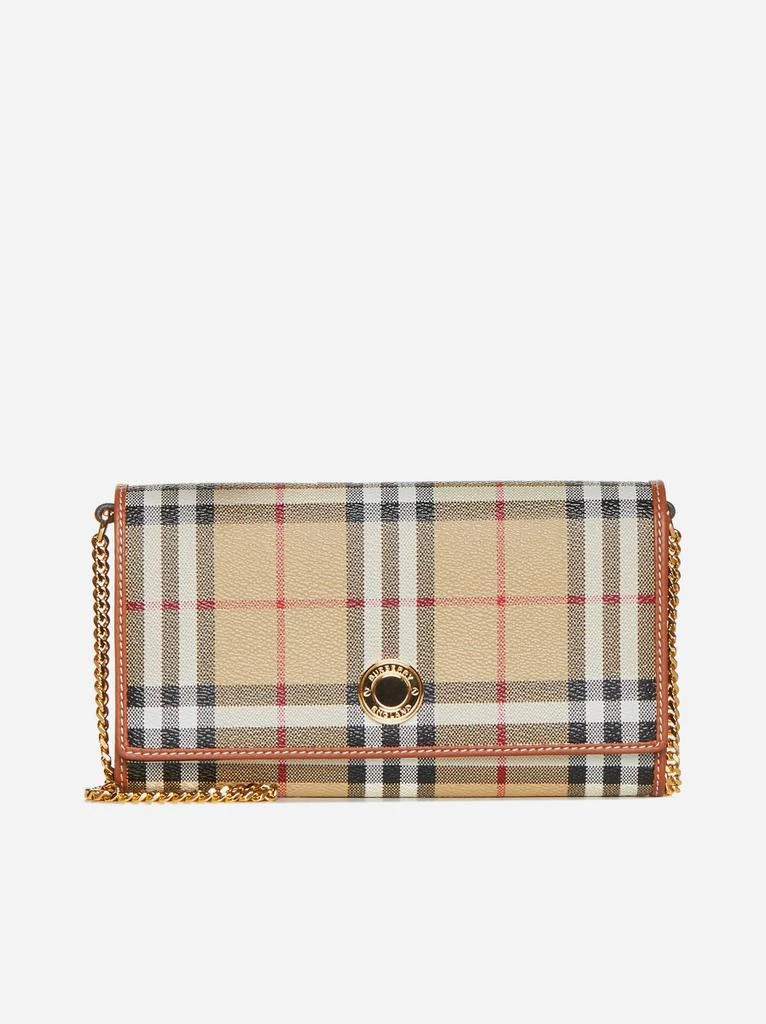 BURBERRY Hannah check canvas wallet on chain bag 1