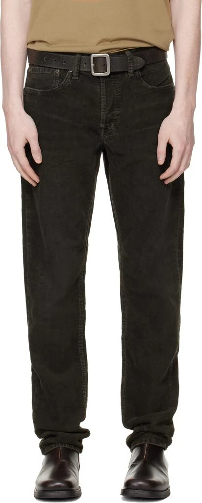 RRL Black Slim Fit Corduroy Trousers