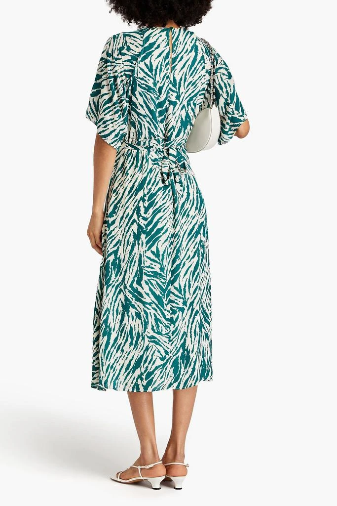 BA&SH Vee cutout wrap-effect printed georgette midi dress 3