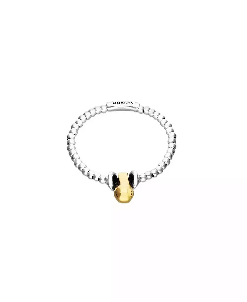 UNOde50 Sterling Silver Alloy Bracelet with Small Shaped Balls and 18k Gold Big Shaped Ball