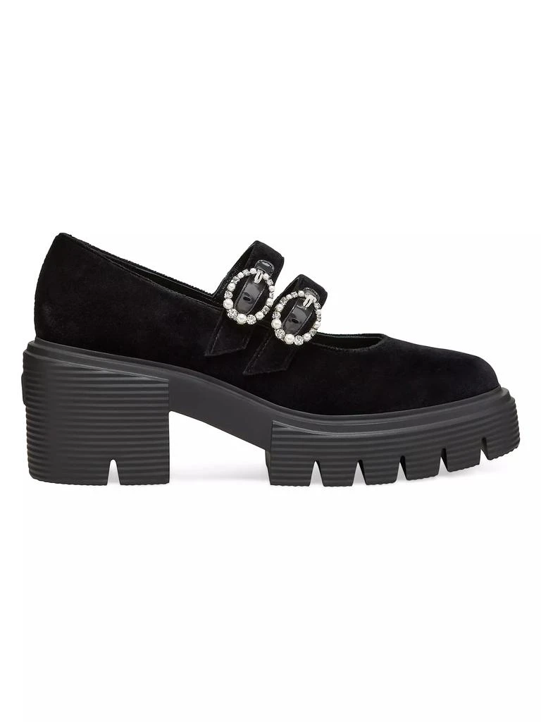 Stuart Weitzman Soho Leighton 70MM Velvet Mary Janes 1