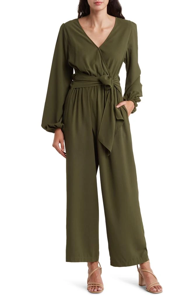 WISHLIST Long Sleeve Faux Wrap Jumpsuit 1