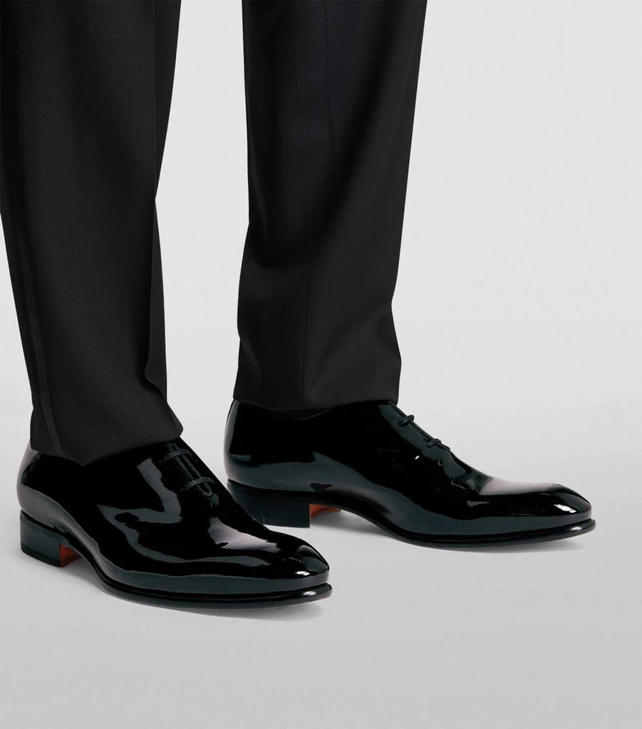 Santoni Patent Carter Wholecut Oxford Shoes 6