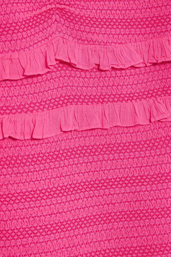 LOVESHACKFANCY Sonora smocked ruffled cotton-gauze mini dress 4