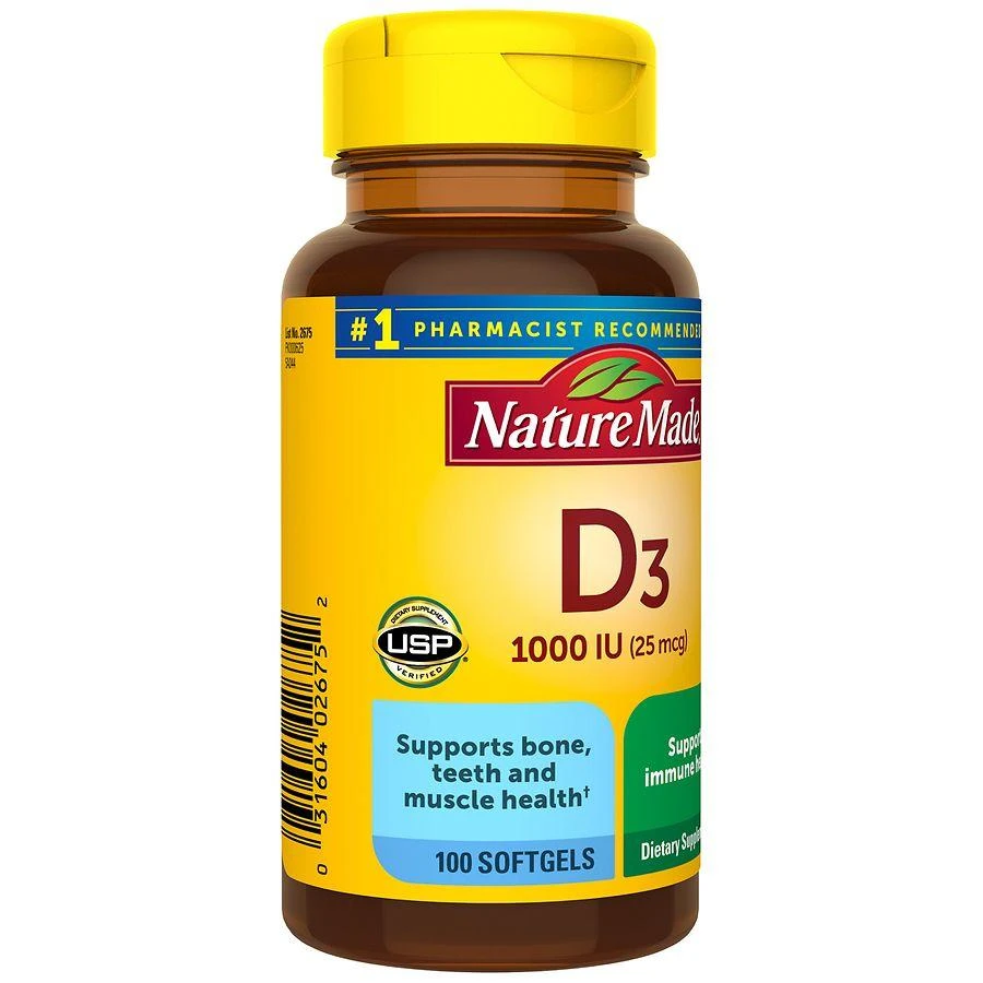Nature Made Vitamin D3 1000 IU (25 mcg) Softgels 5