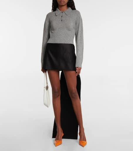 Prada Silk satin miniskirt with train 2