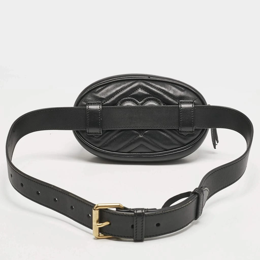 Gucci Gucci Black Matelassé Leather Mini GG Marmont Belt Bag 4