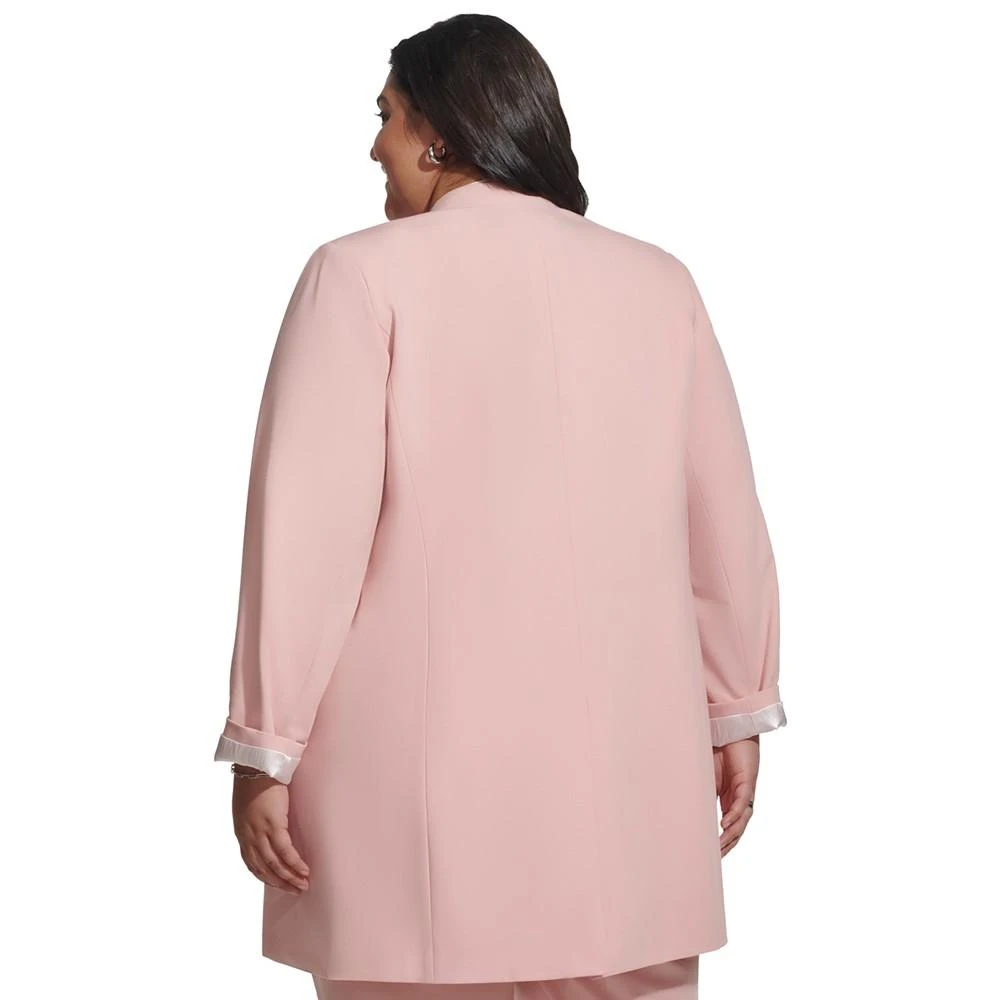 Calvin Klein Plus Size Open-Front Rolled-Cuff Jacket 2