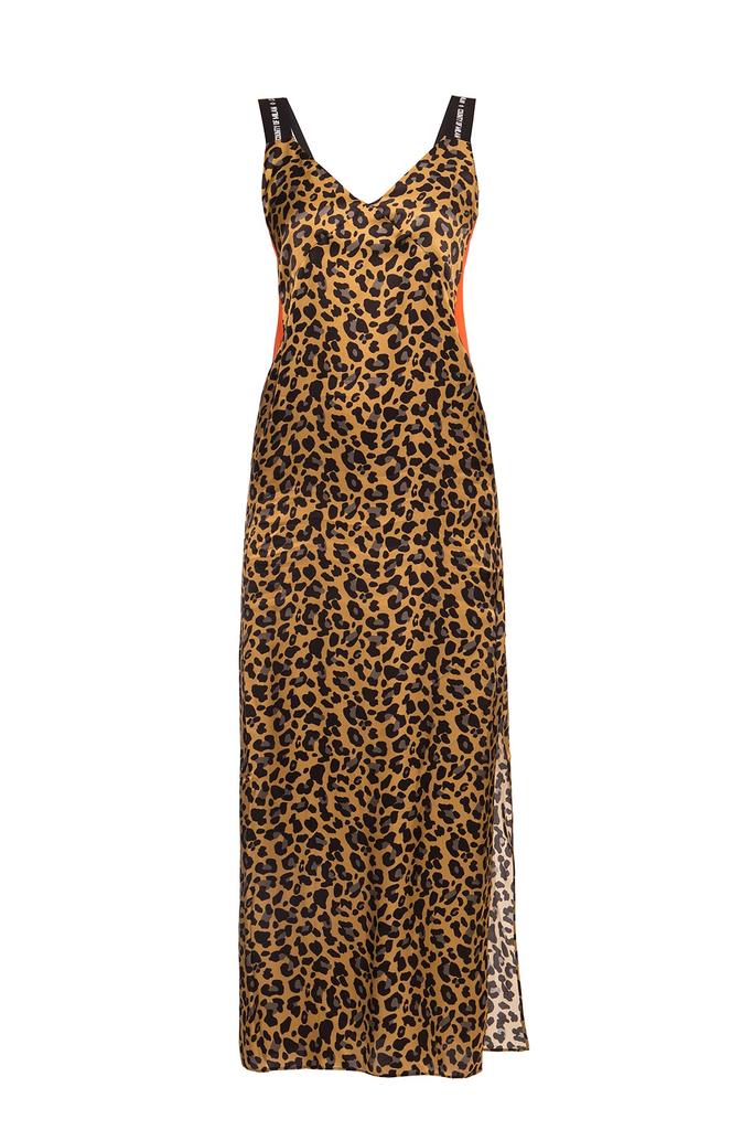 Sold Adam Lippes Animal Print Silk Slip Dress in Brown 4 Womens Midi