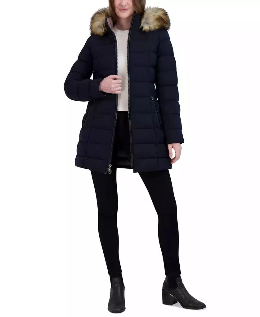 Laundry by Shelli Segal Women's Faux-Fur-Trim Hooded Puffer Coat 6