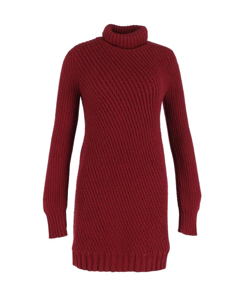Celine Knitted Jumper Dress in Burgundy Wool 1
