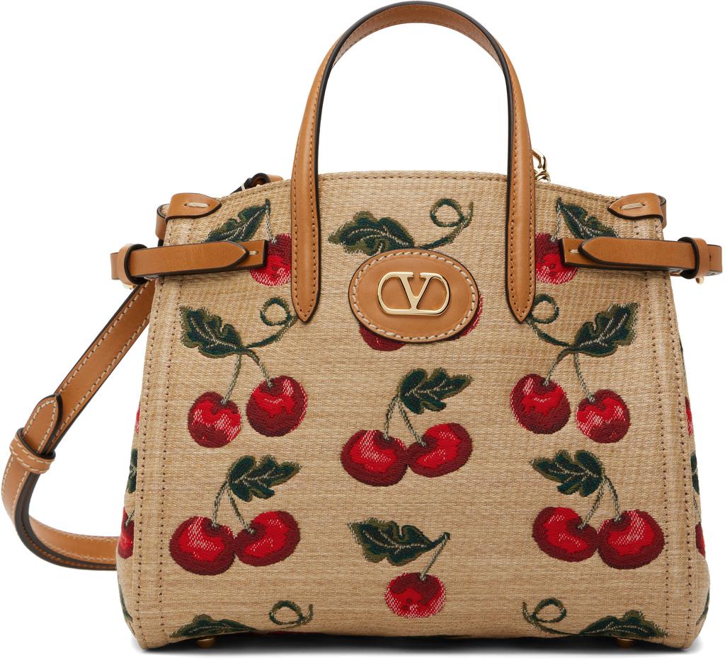 TWO-TONE RAFFIA MEDIUM ROCKSTUD SPIKE HANDBAG – On Sale Now