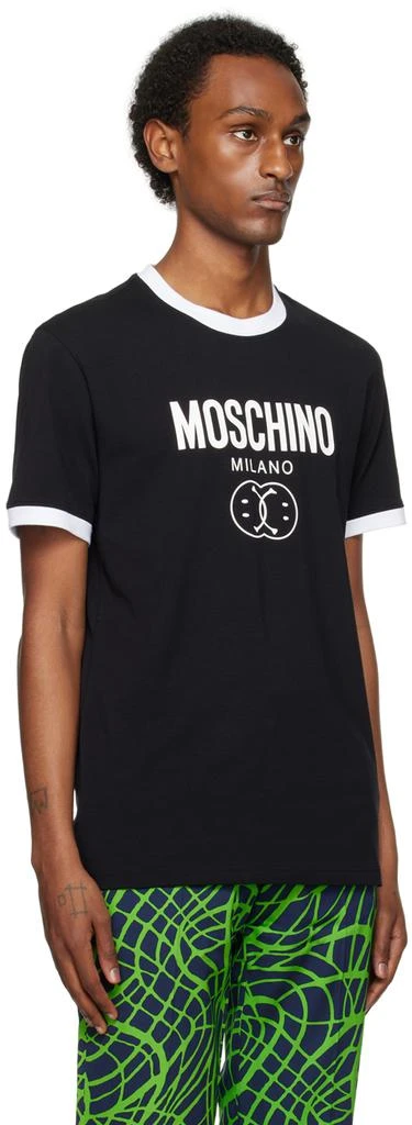 Moschino Black Double Smiley T-Shirt 2