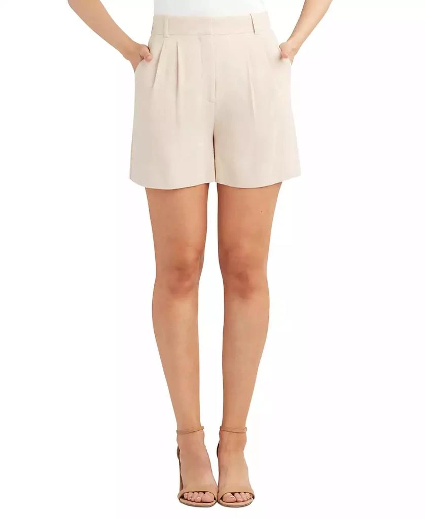 BCX Juniors' Pleated Suiting Shorts 1