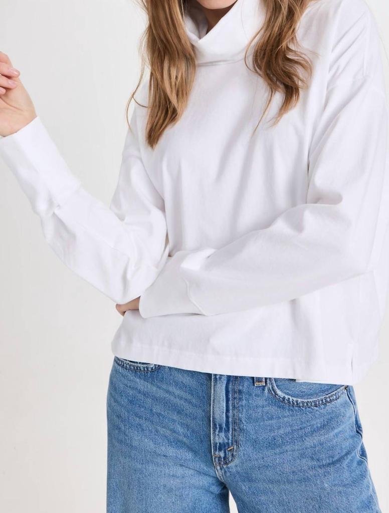 ATM Heavy Cotton Oversized Turtleneck In White