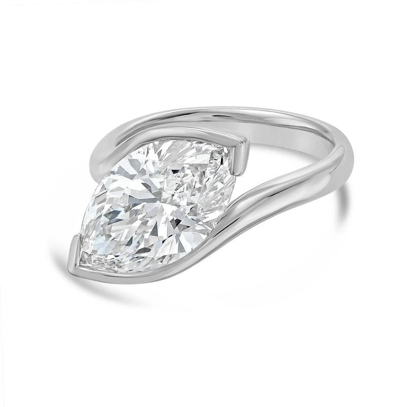 Diana M Jewels PLATINUM LAB GROWN MARQUISE DIAMOND FASHION RING WEIGHING 6.00 CTS TW 2