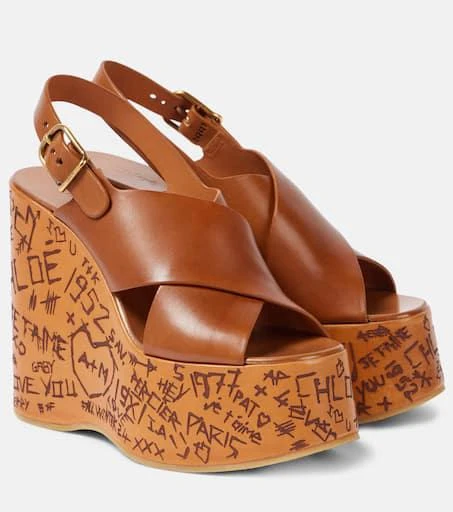 Chloé Maxime leather wedge sandals 1