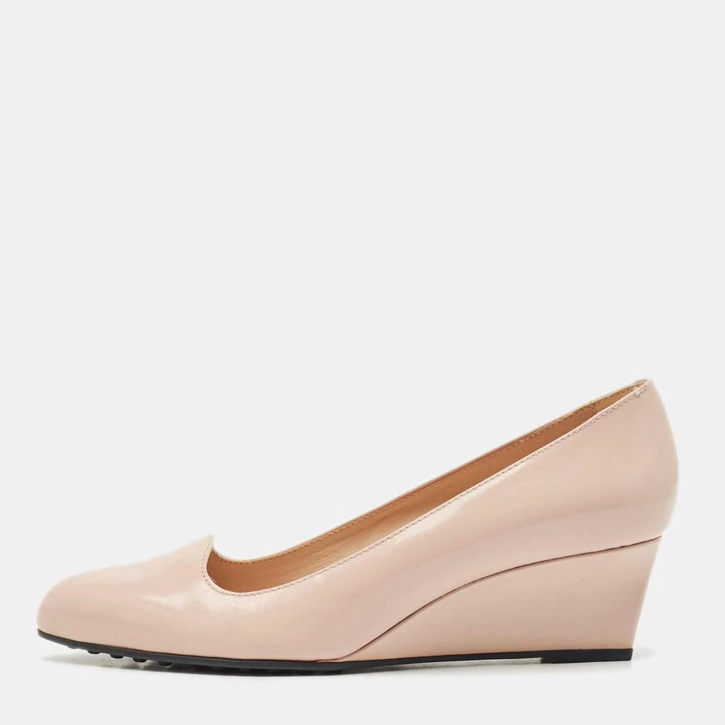 Tod's Tod's Blush Pink Leather Almond Toe Wedge Pumps Size 39 1