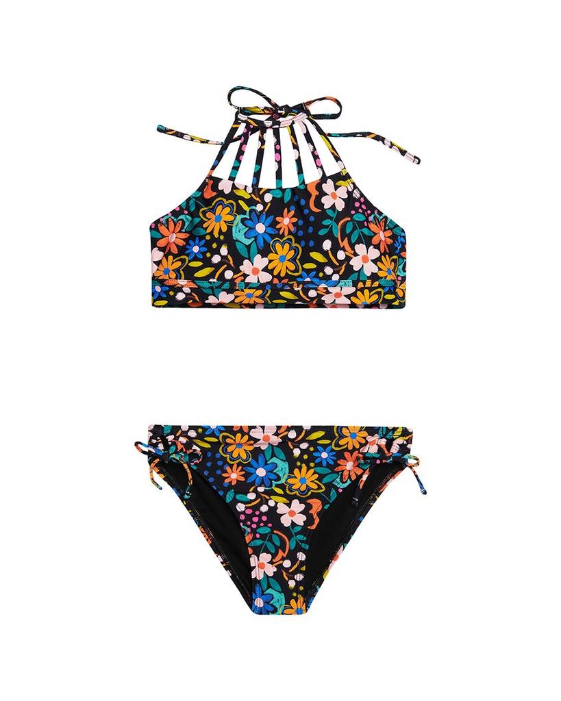 Hobie HOBIE Wild Flower Strappy High-Neck 2pc Swim Set