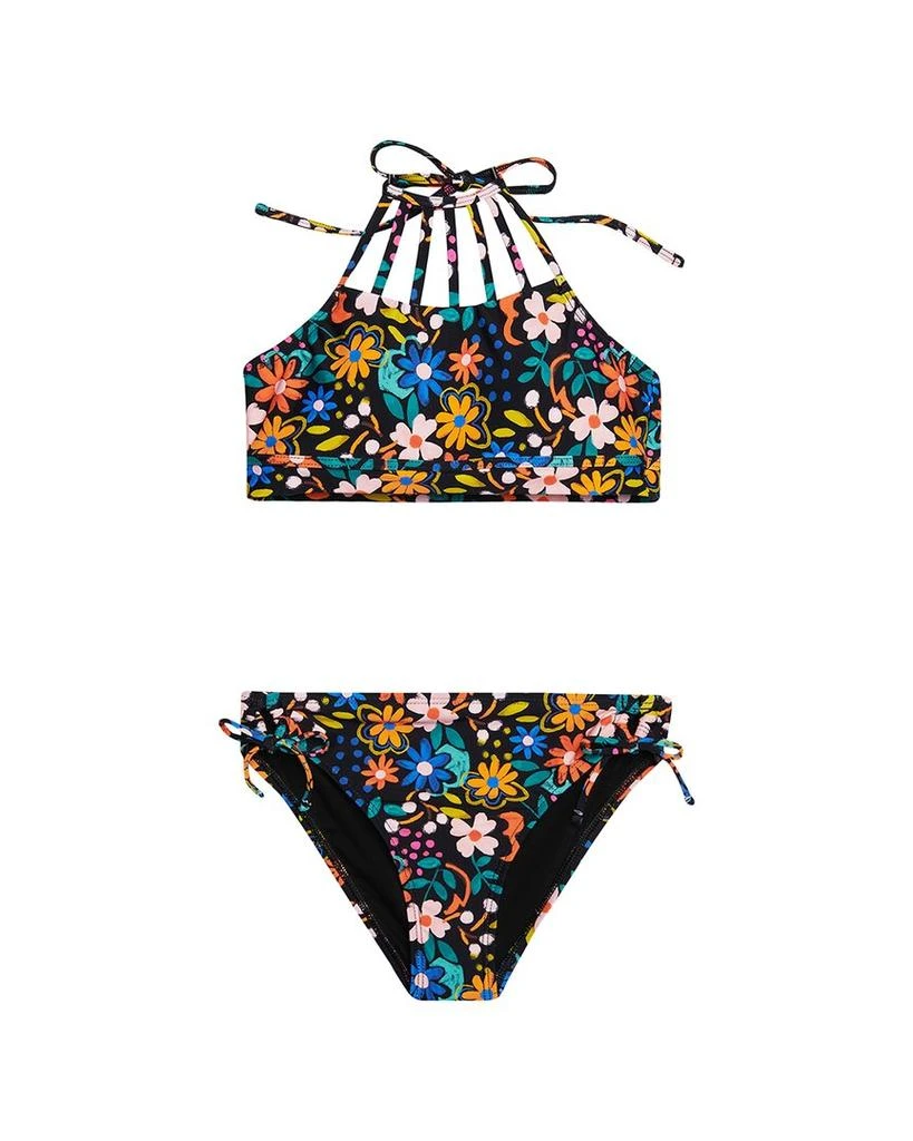 Hobie HOBIE Wild Flower Strappy High-Neck 2pc Swim Set 1