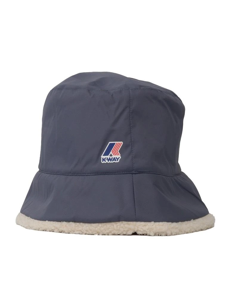 K-Way K-Way Logo Printed Shearling Bucket Hat 1