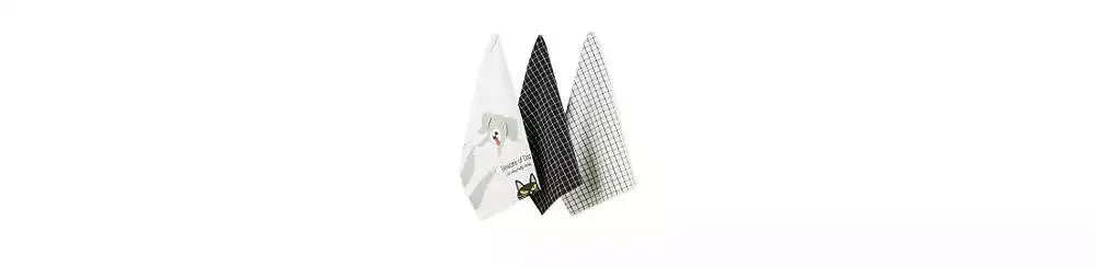 Design Imports Everyday Pets Kitchen Collection Absorbent Dishtowel Set, 18x28", Beware, 3 Count 1