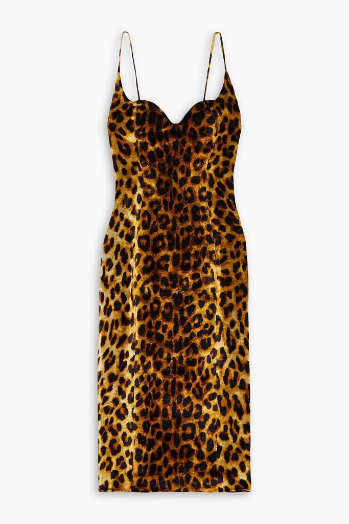 Halpern Leopard-print velvet midi dress