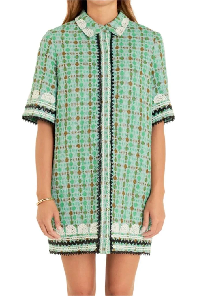 english factory green dress English Factory