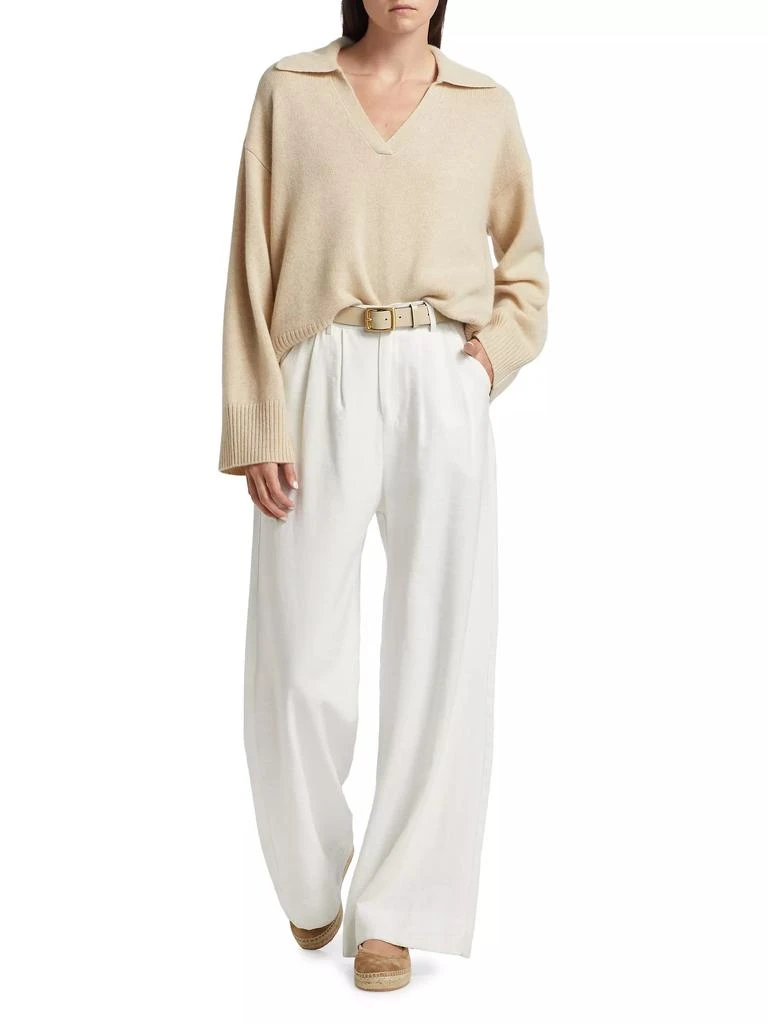 Reformation Sawyer Oversized Cashmere & Wool Polo Sweater 2