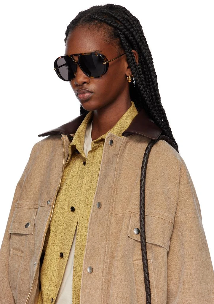 Bottega Veneta Brown Drop Aviator Sunglasses 4