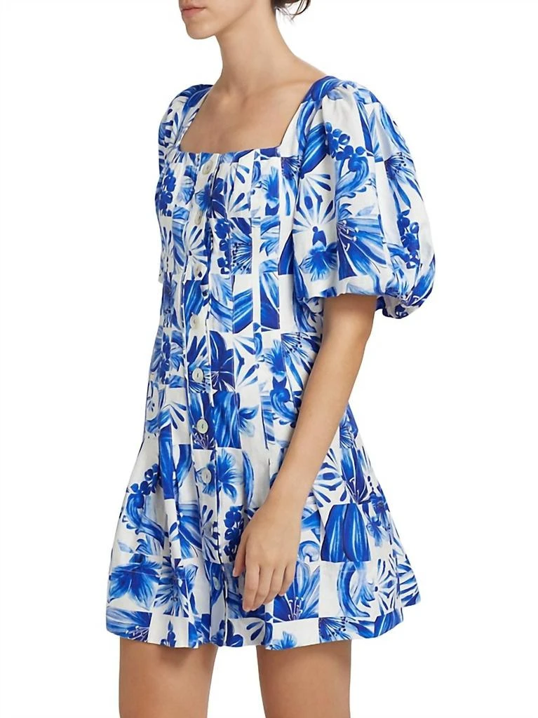 Farm Rio GARDEN TILES PLAID MINI DRESS 2
