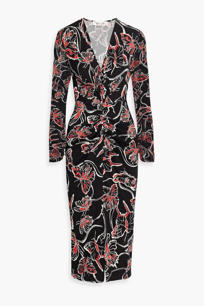 Diane von Furstenberg Hades printed mesh and jersey midi dress 1