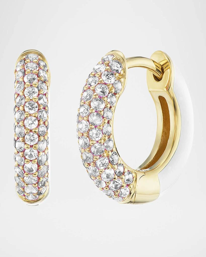 Emily P. Wheeler Baby Duo 18K Yellow Gold and White Enamel Earrings with Diamonds 1