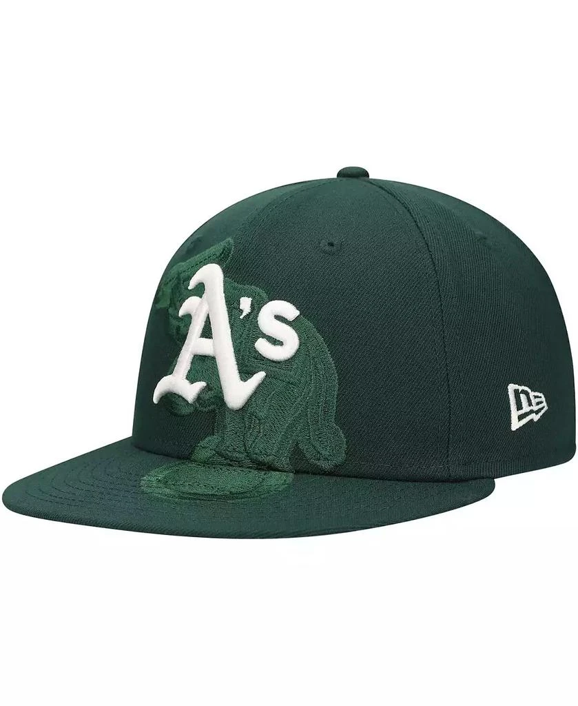 New Era Men's Green Oakland Athletics Shadow Logo 59FIFTY Fitted Hat 1