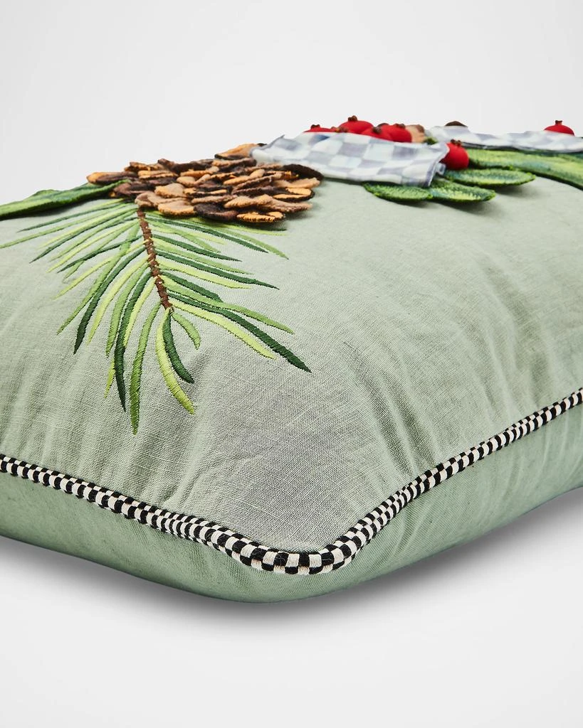 MacKenzie-Childs Farmhouse Holly Holiday Lumbar Pillow, 16" x 26" 2