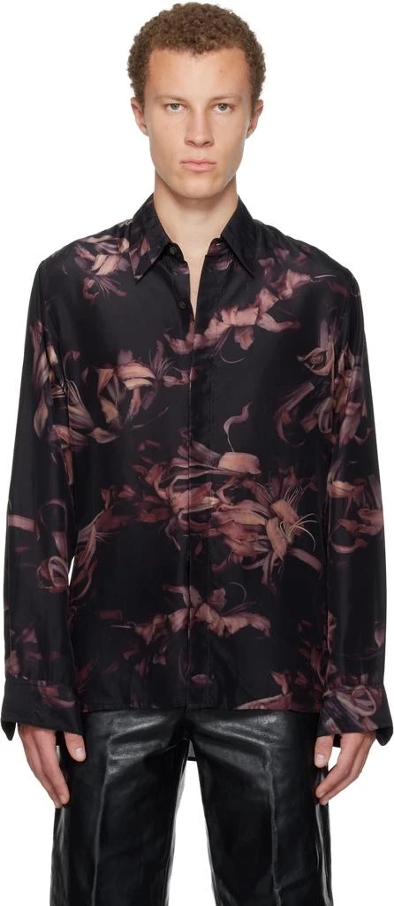 Dries Van Noten Black Nerine All-Over Print Shirt 1