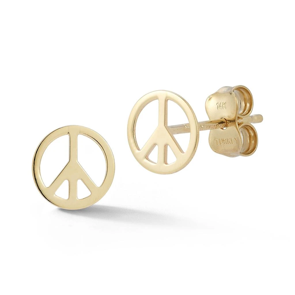 Ember Fine Jewelry 14K Gold Peace Studs