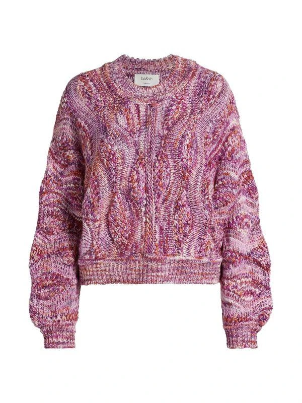 ba&sh Stimpo Cable-Knit Wool-Blend Sweater 6