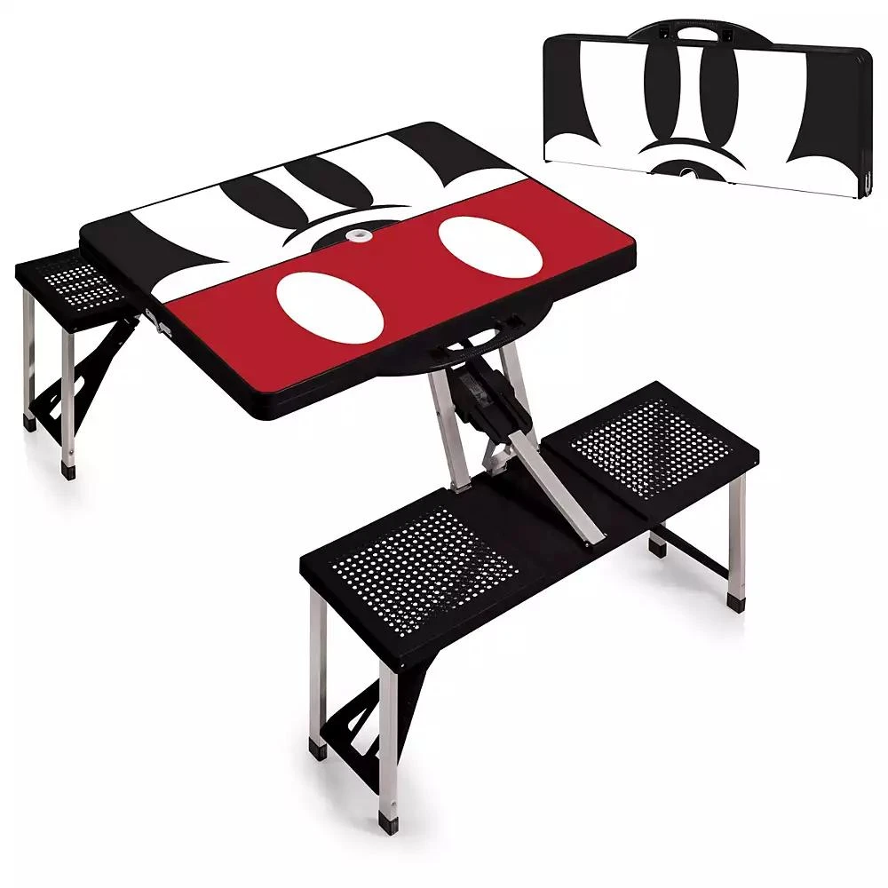 Disney Mickey Mouse Silhouette Picnic Table Portable Folding Table with Seats 4