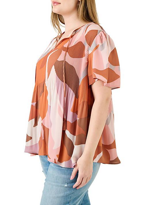 DR2 by Daniel Rainn By Daniel Rainn Bell Sleeve Top Plus Size